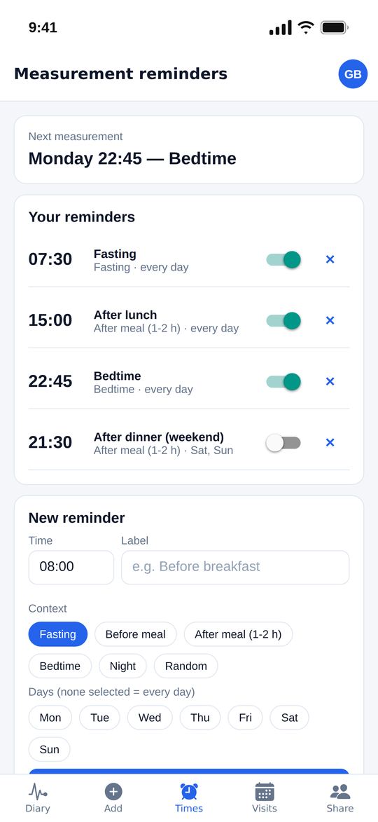 Reminders and notifications